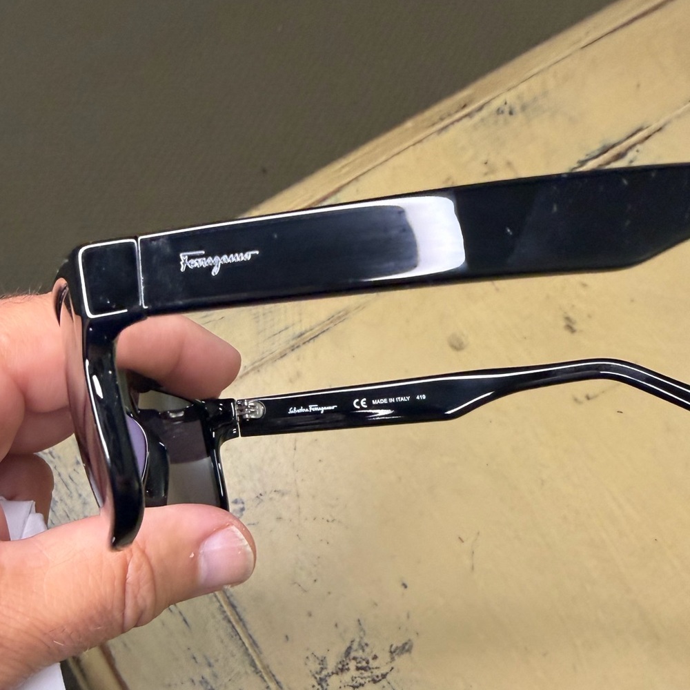 Salvatore Ferragamo Black Rectangular Sunglasses … - image 4